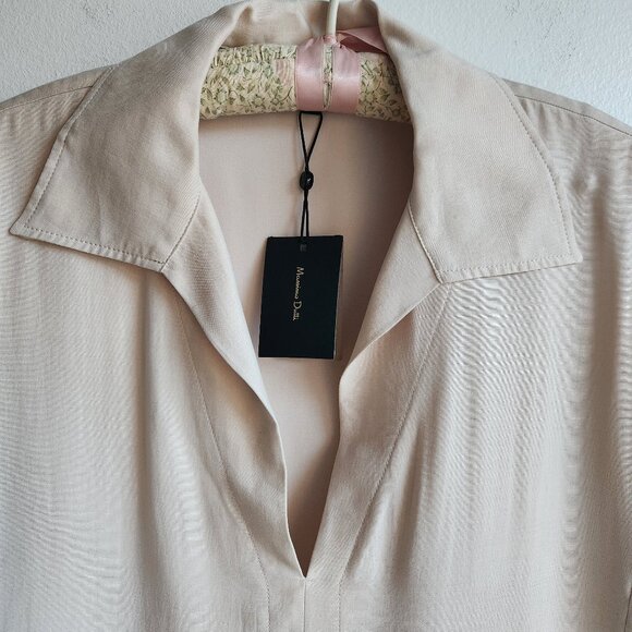 *NWT* Massimo Dutti Sand Polo Collar Dress - Sz M - Picture 3 of 13
